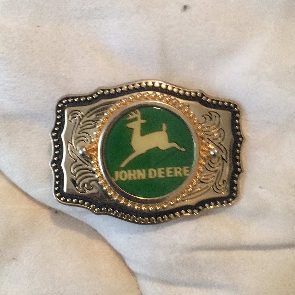 Brand New John Deere gold belt buckle